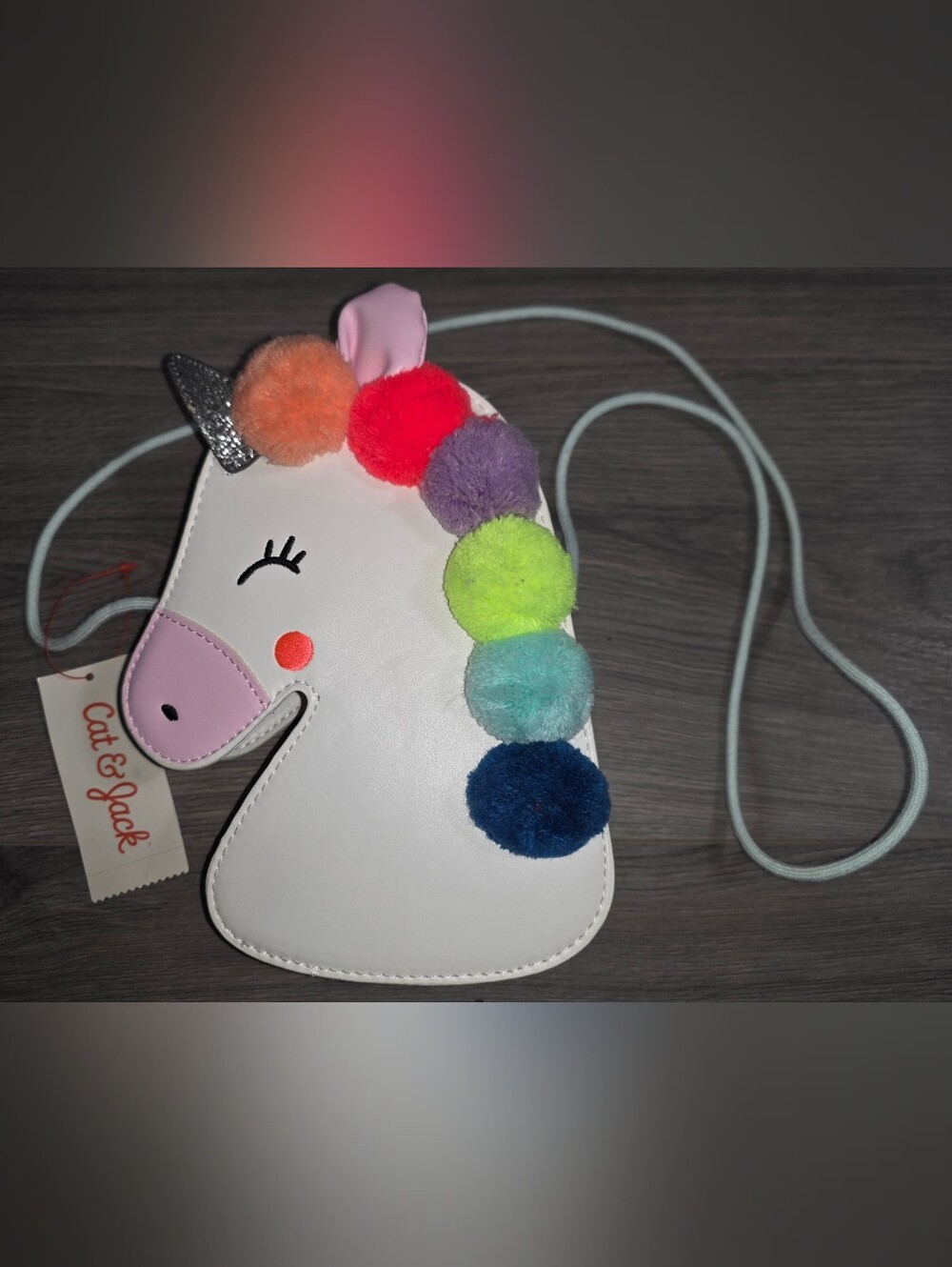 Purse. Kids bag. NWT! Unicorn head. Realistic fluffy Poms. Crossbody. Beautiful!